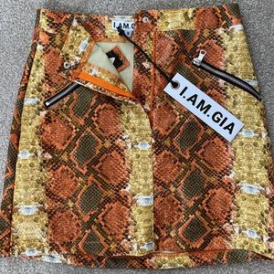 I.AM.GIA Orange Snake Skirt